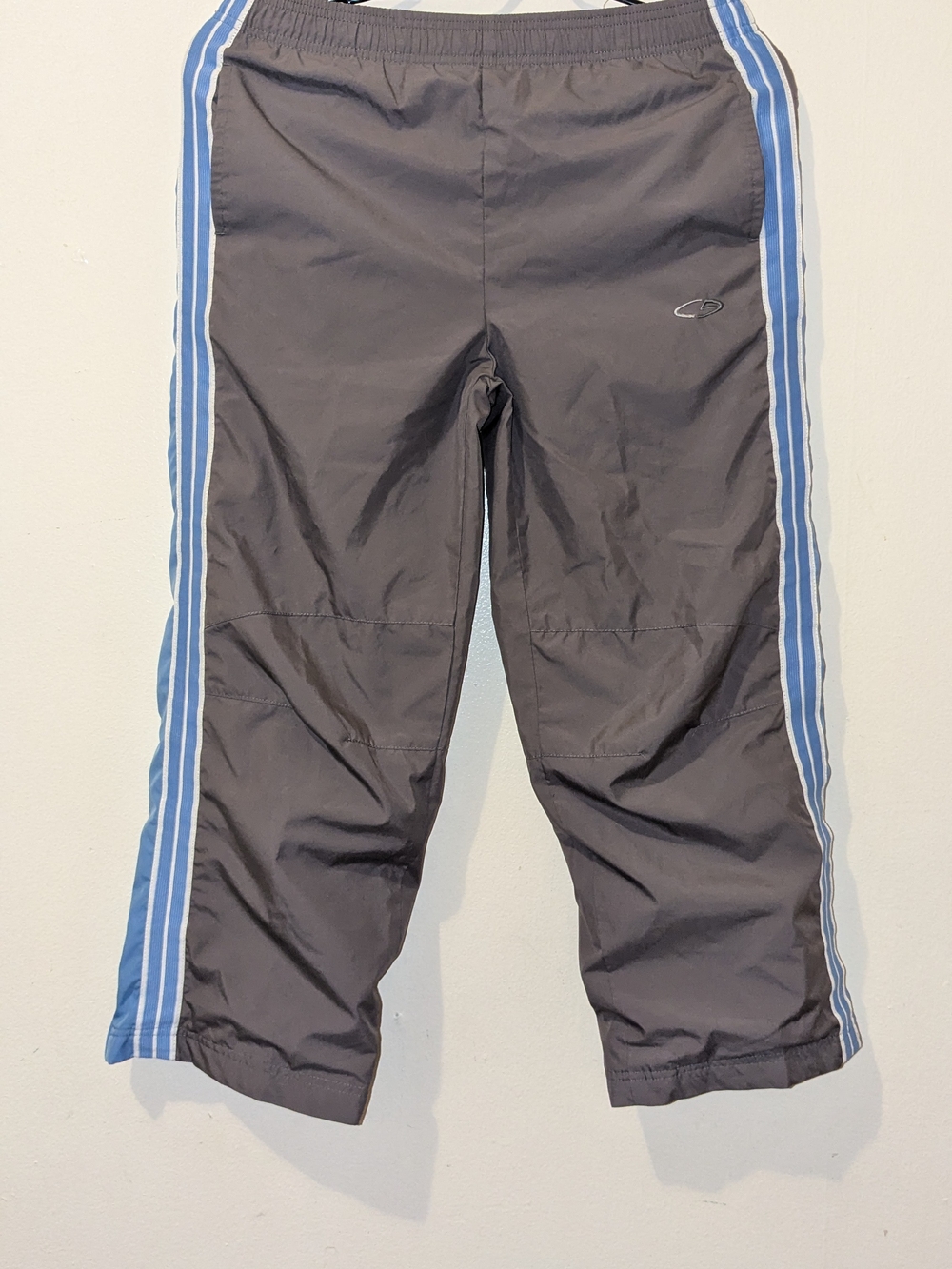 Champion Kids Gray Sweatpants with Blue Side Stripes